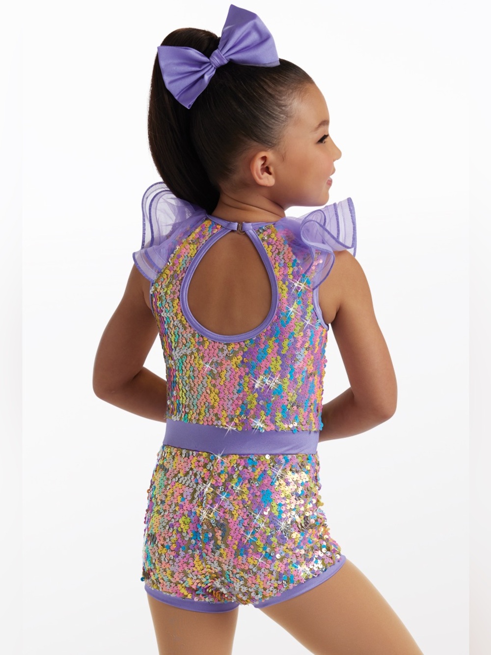 Weissman SC 4-6 Purple Sequin Biketard romper Dance Costume Jazz Tap 13871